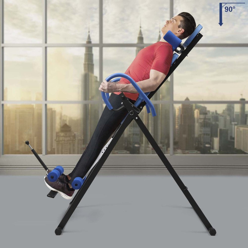 150Kg Foldable Inversion Table Gravity Hang Back Pain Relief and Fitness - Inversion Table Massage Back 29.13*45.27*59.84In