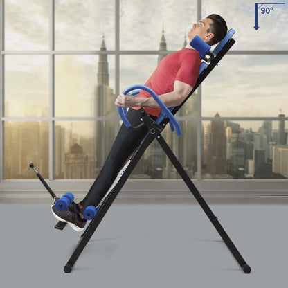 150Kg Foldable Inversion Table Gravity Hang Back Pain Relief and Fitness - Inversion Table Massage Back 29.13*45.27*59.84In