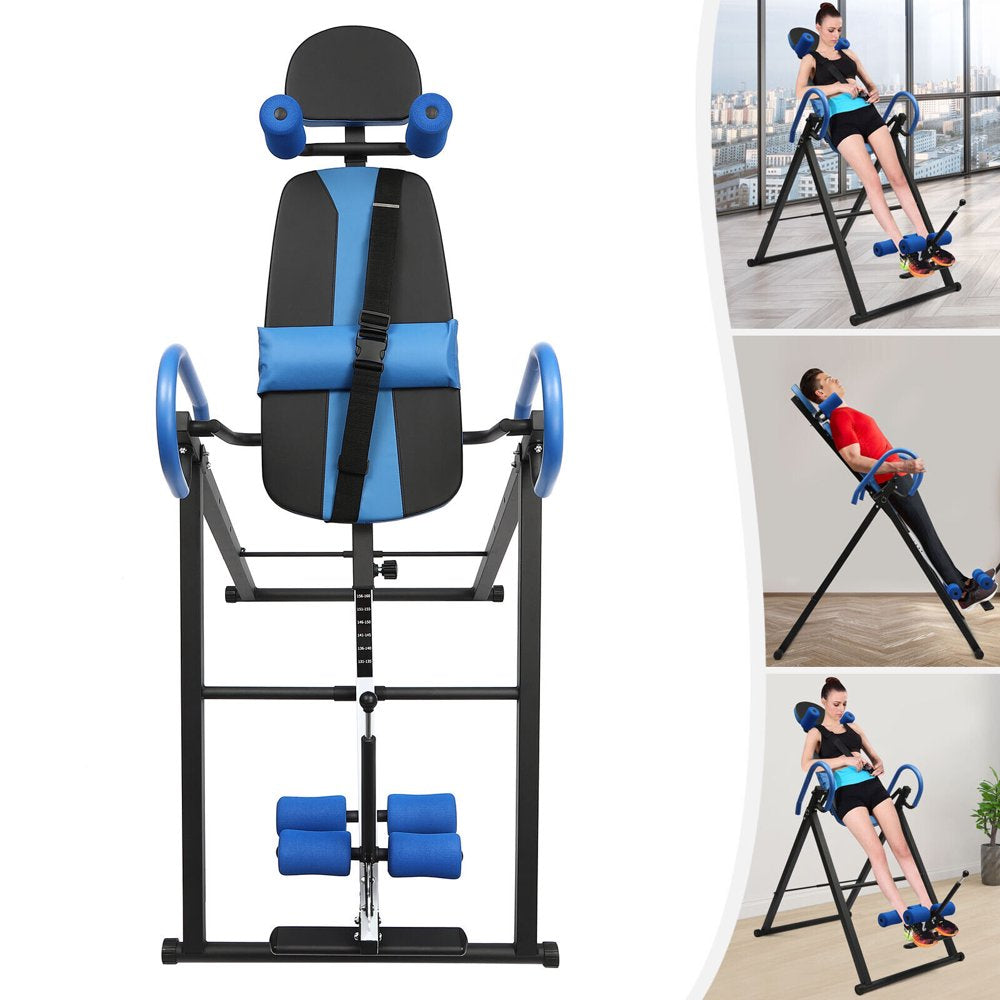 150Kg Foldable Inversion Table Gravity Hang Back Pain Relief and Fitness - Inversion Table Massage Back 29.13*45.27*59.84In